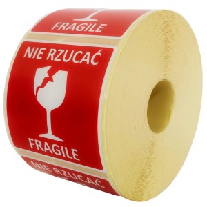 Naklejka Uwaga Szkło 250 szt. 